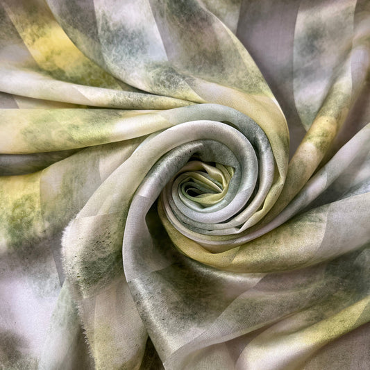 Karla : bande satin à motifs vert