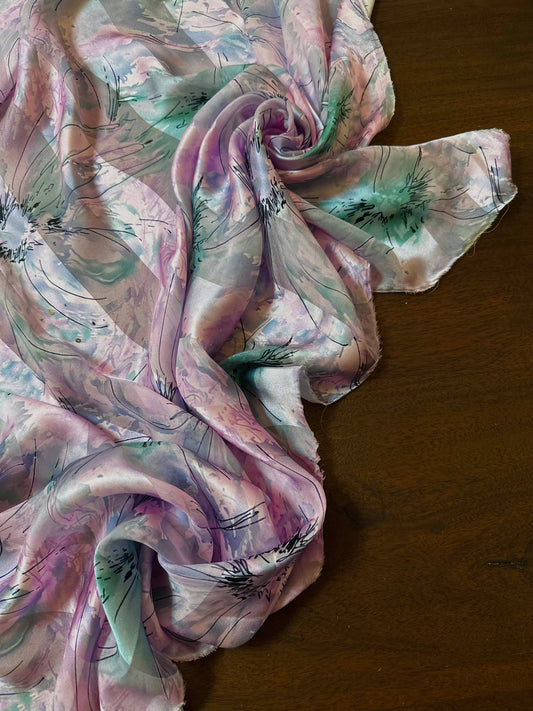 EMMY: Bande satin imprimé soie