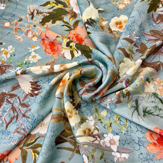 AMARA : Satin Imprimée Fleuri