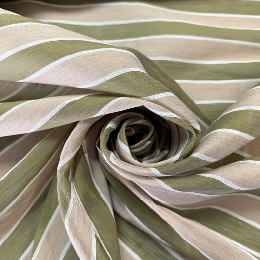 Huber : organza à rayures verte 