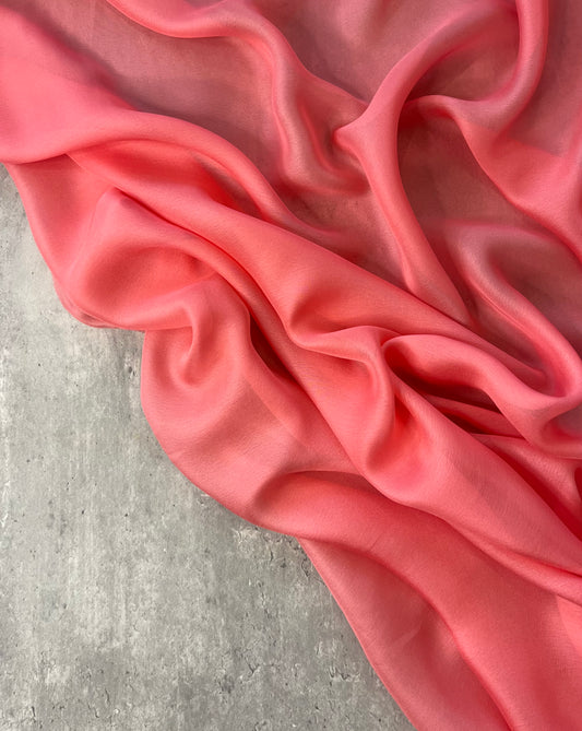 PESCA: Mousseline satinée rose corail
