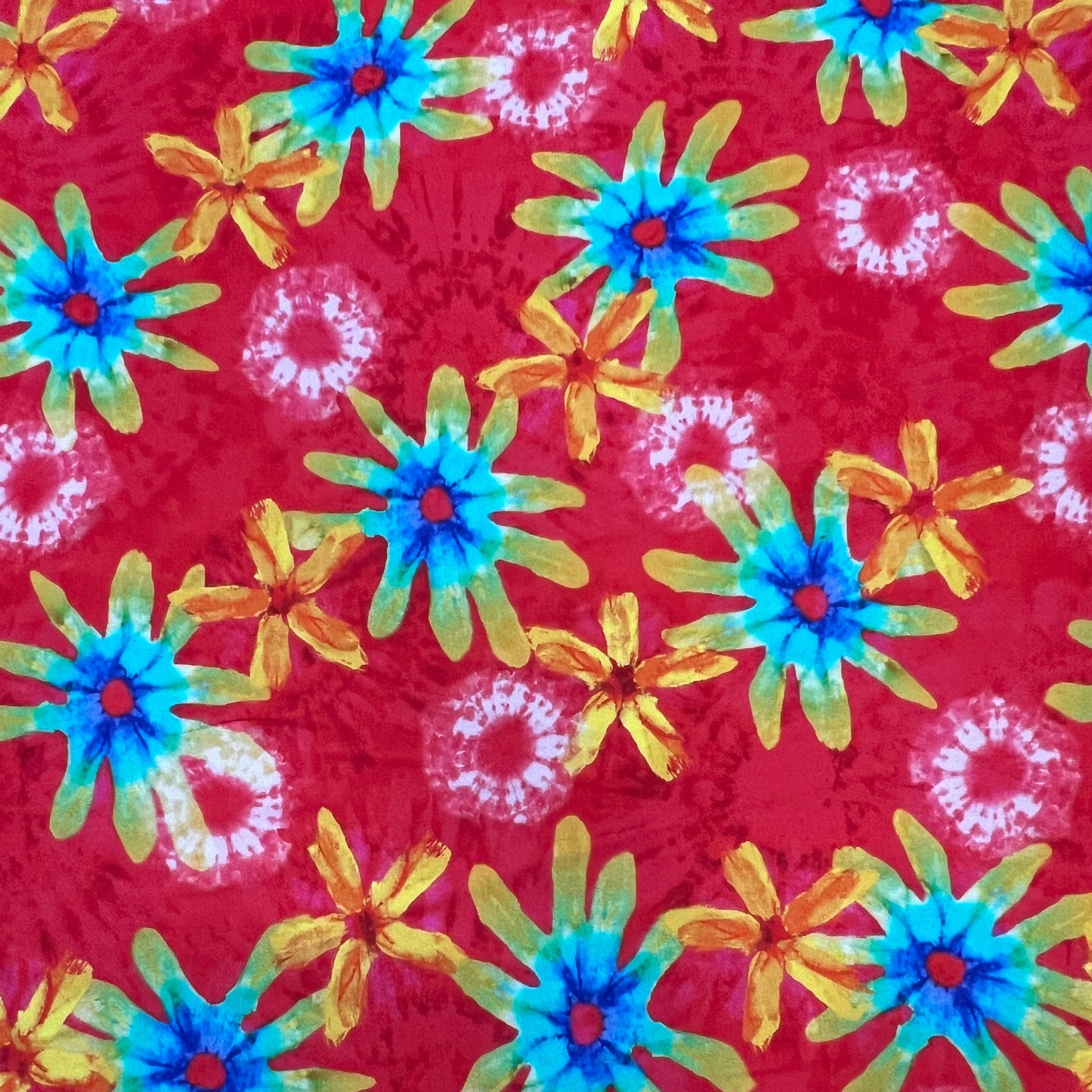 Athena : Crêpes viscose floral effet tie and die