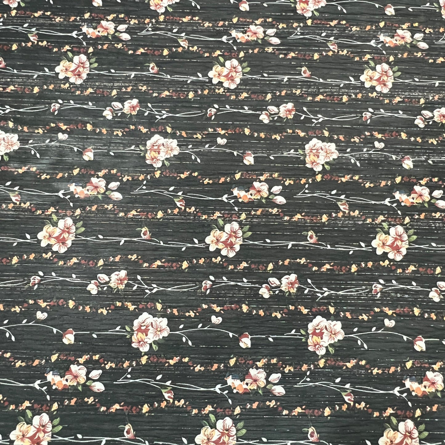 ONDINE : Mousseline viscose floral japonisant
