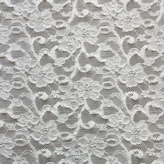 HARMONIE: Dentelle florale en maille écrue