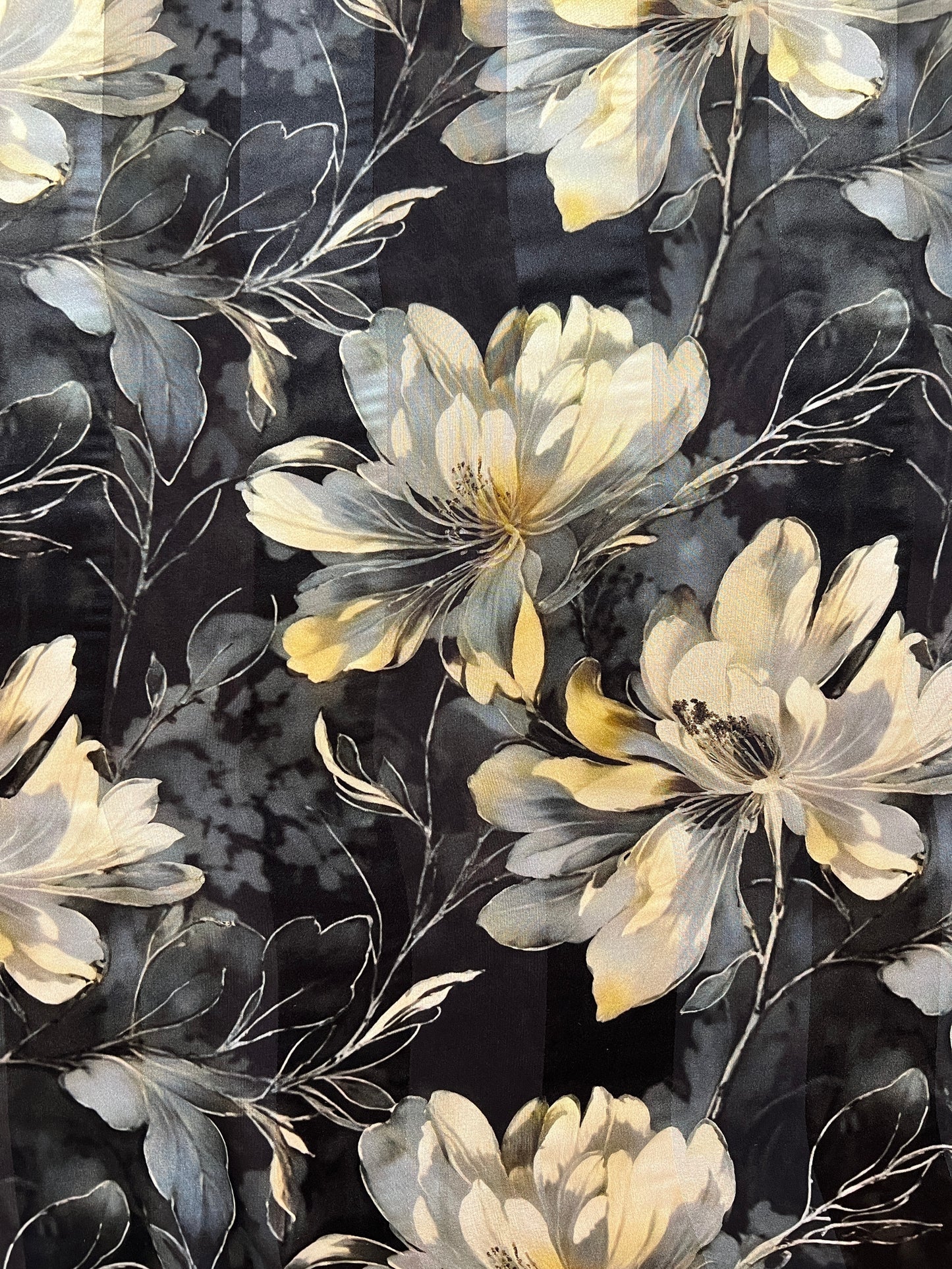 SWAN : Bande satin imprimé baroque