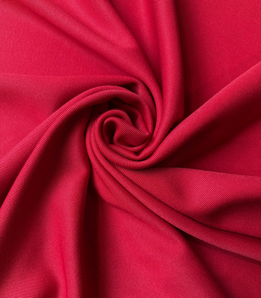 Double Twill de Laine Mélangé – Rouge Framboise Profond
