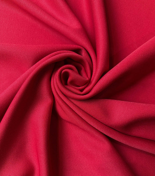 Double Twill de Laine Mélangé – Rouge Framboise Profond
