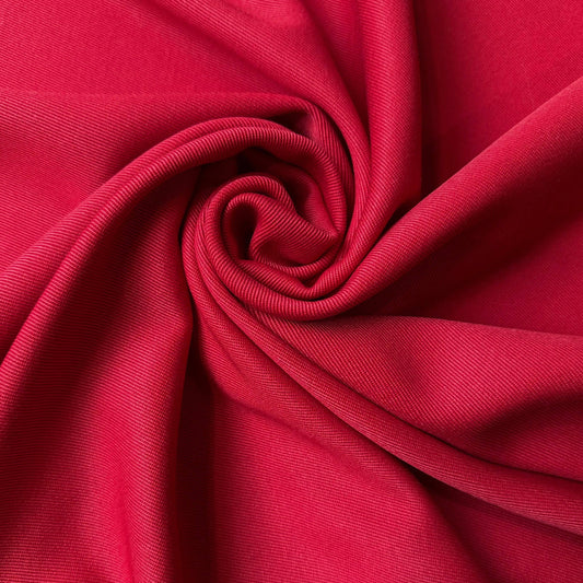 Double Twill de Laine Mélangé – Rouge Framboise Profond