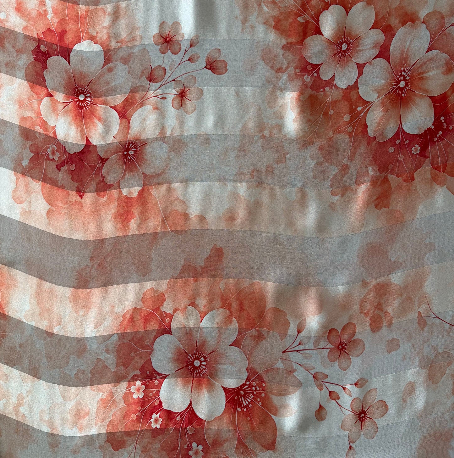 TERRA : Bande satin imprimé floral