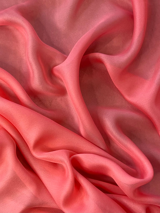 PESCA: Mousseline satinée rose corail