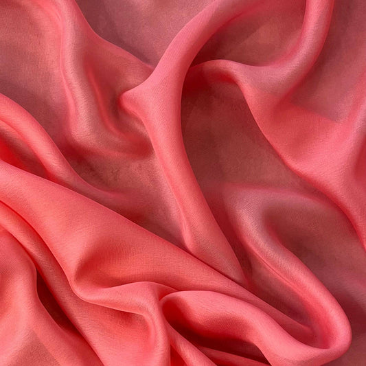 PESCA: Mousseline satinée rose corail
