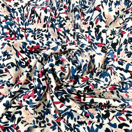 DORIA: Crepe viscose imprimé aux petites touches colorées