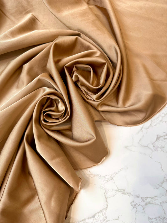 DANONE: Satin de coton unis - caramel doré