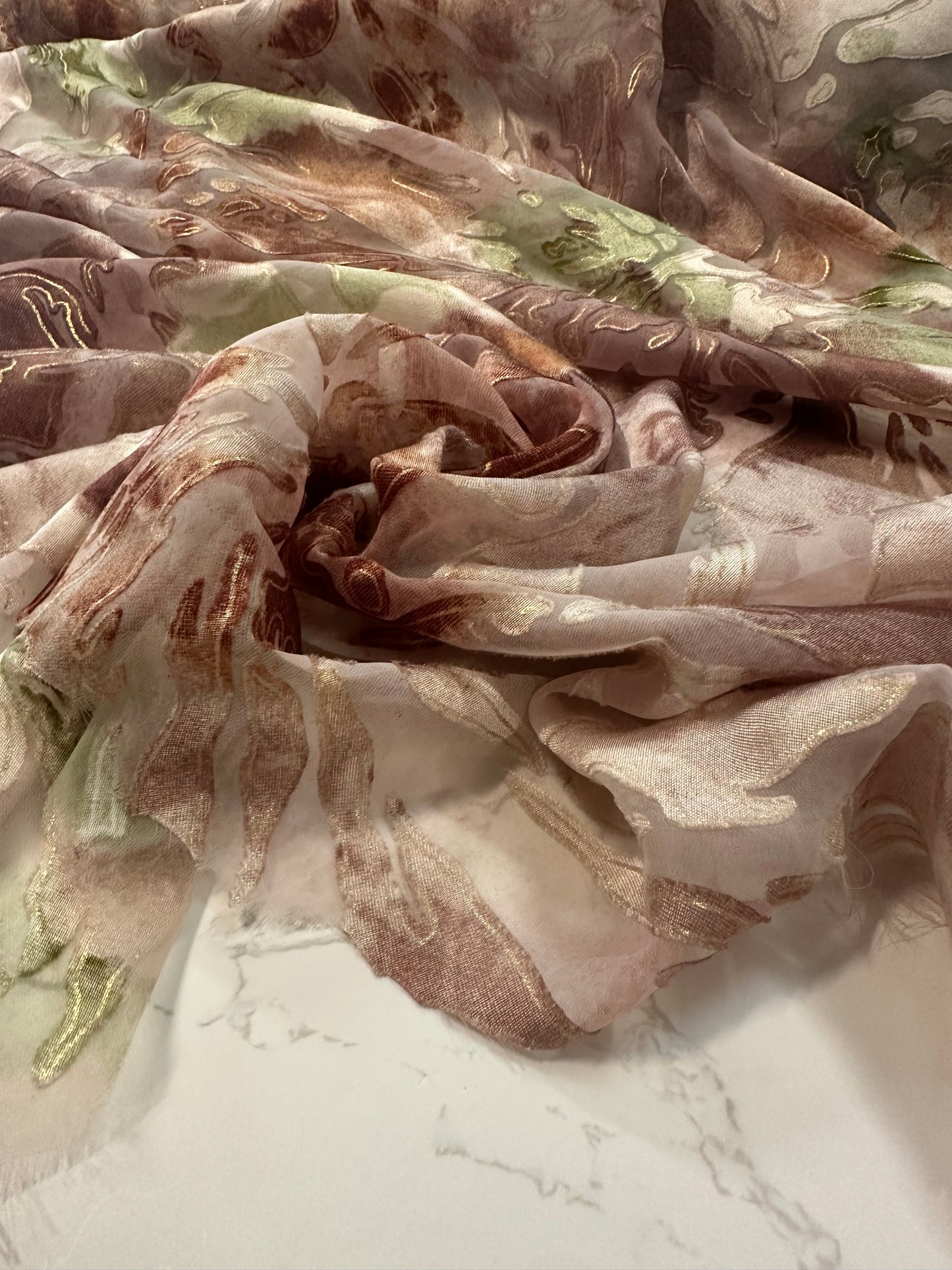 ABANA: Satin dévoré imprimé florale