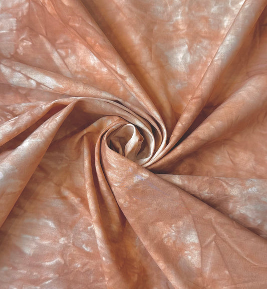 FRANCIS: Popeline de coton française tie and die - nuance nude