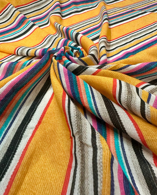 Voile viscose imprimé à rayures