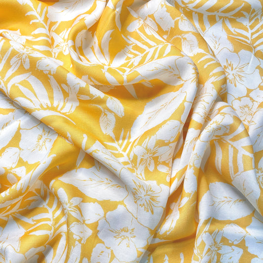 NERLA: Coton tissage lin imprimé fleurs de miel