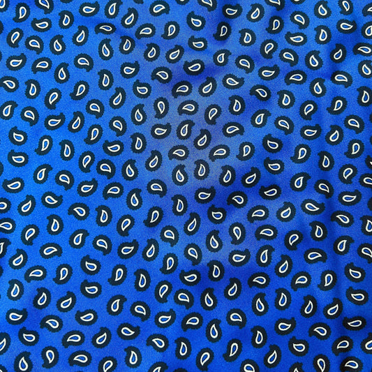 GOCCIA BLU: Satin de viscose bleu royal vibrant