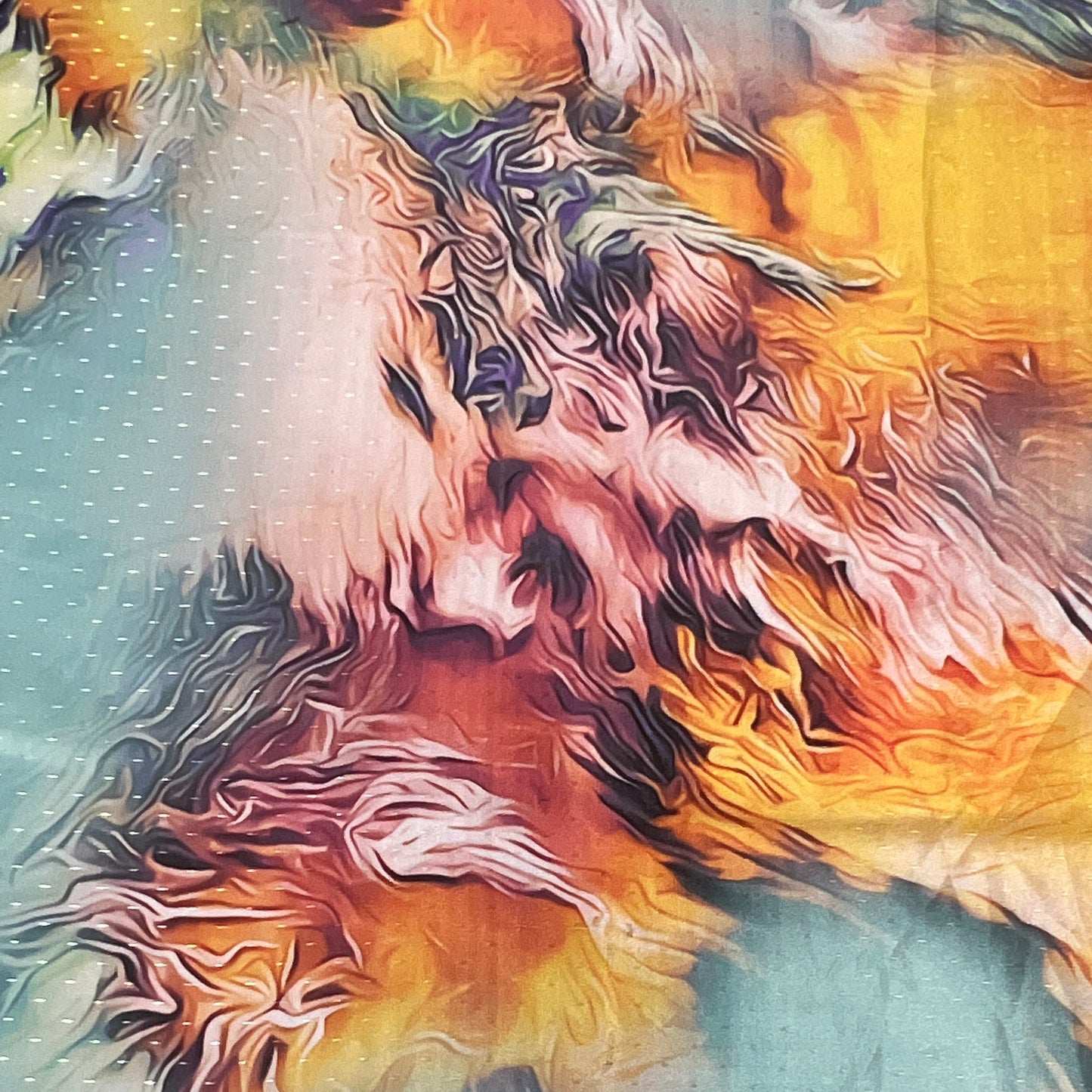 ZELIE: Satin imprimé inspiration aquarelle