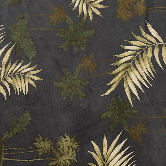 EULALIE: Satin viscose impression végétale