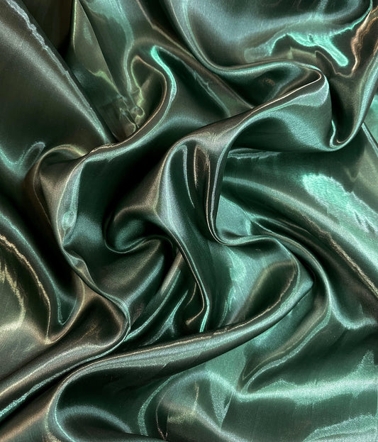 AQUA: Organza cristal effet liquide vert sapin