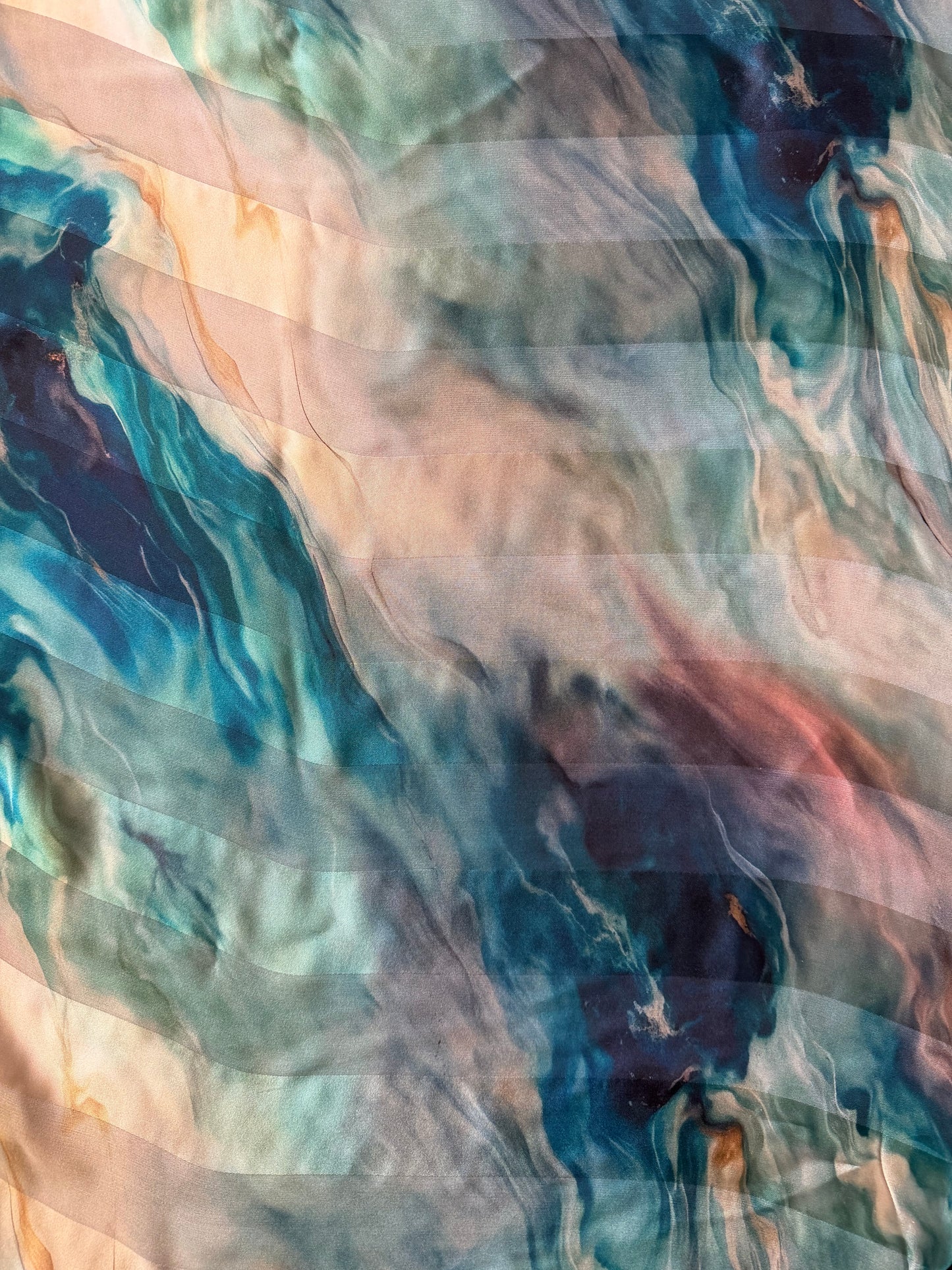 LIV : Bande satin imprimé effet aquarelle artistique