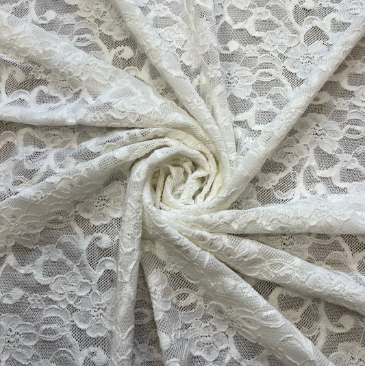 HARMONIE: Dentelle florale en maille écrue