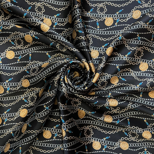 ALIZÉE: Satin de soie imprimé