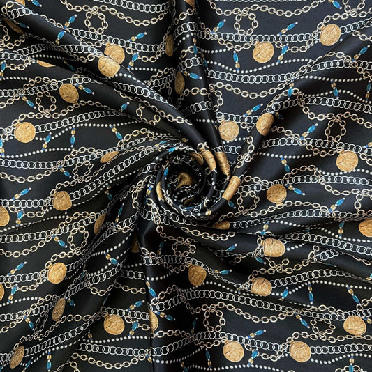 ALIZÉE: Satin de soie imprimé - Tiss'ART