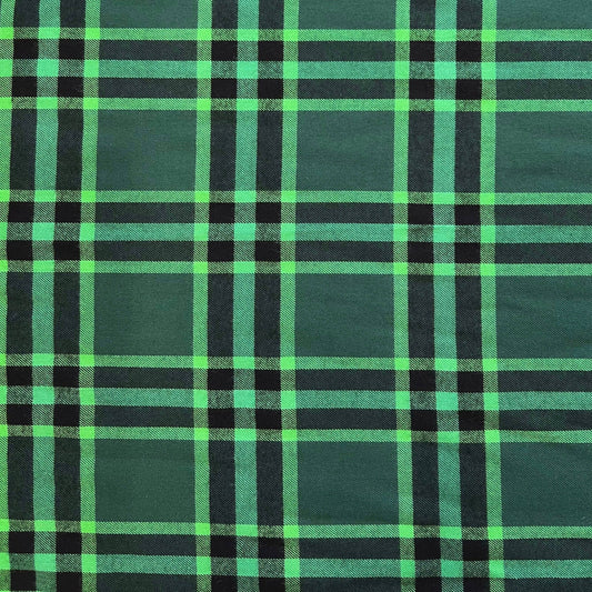 CORNEILLE: Tissu tartan écossais noir et vert émeraude - Tiss'ART