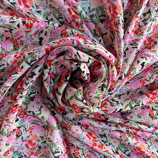 AMARIS: Voile de Coton Viscose imprimé Florale