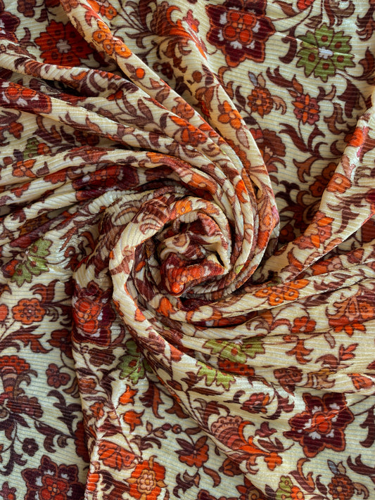 ROSWYN: Velours de Coton imprimé floral vintage