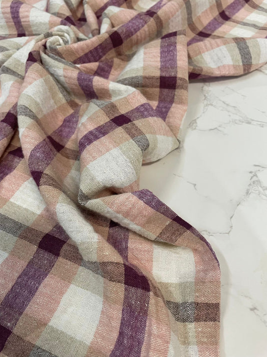 Gaz de coton imprimé carreaux