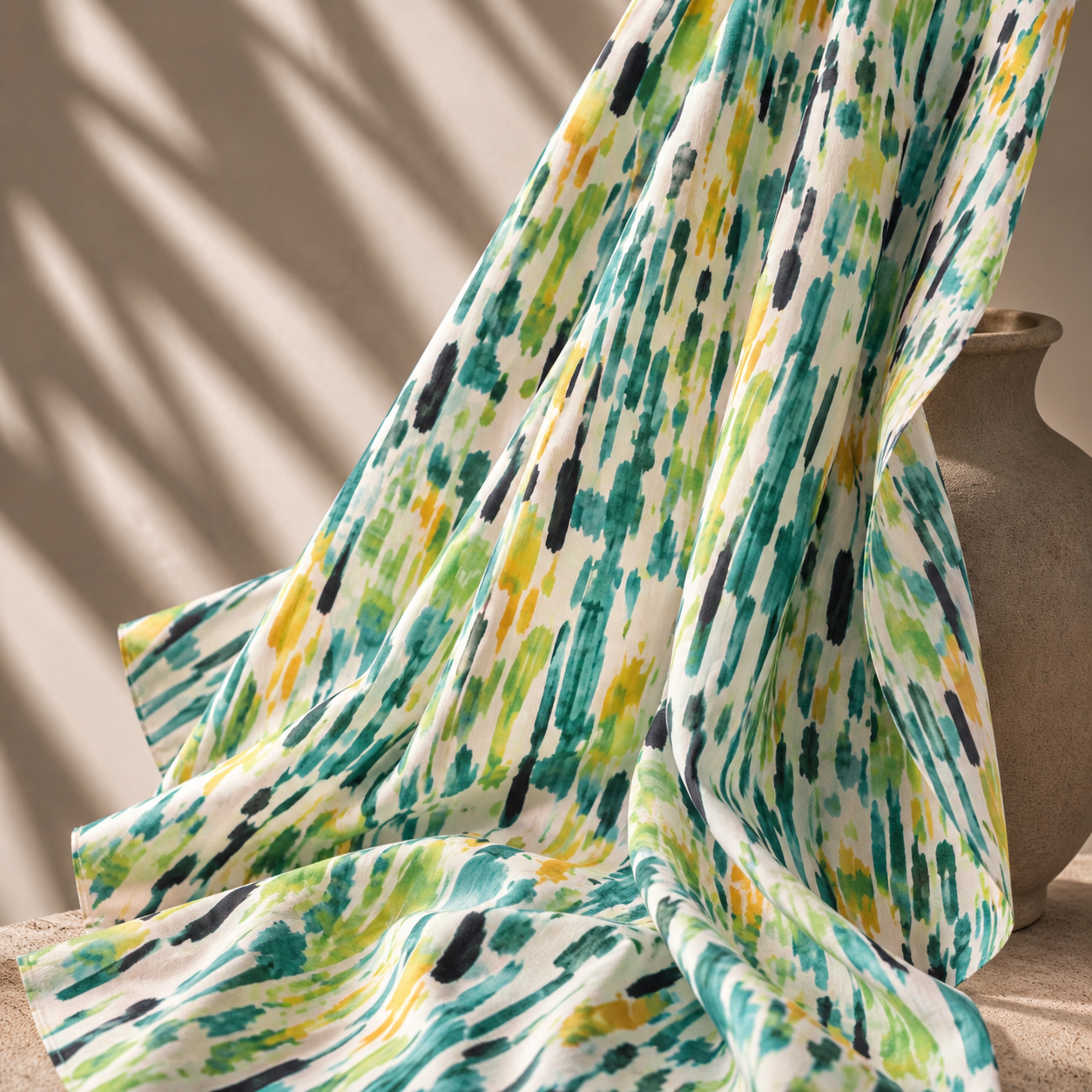 AGLAÉ: hand-painted effect printed cotton poplin