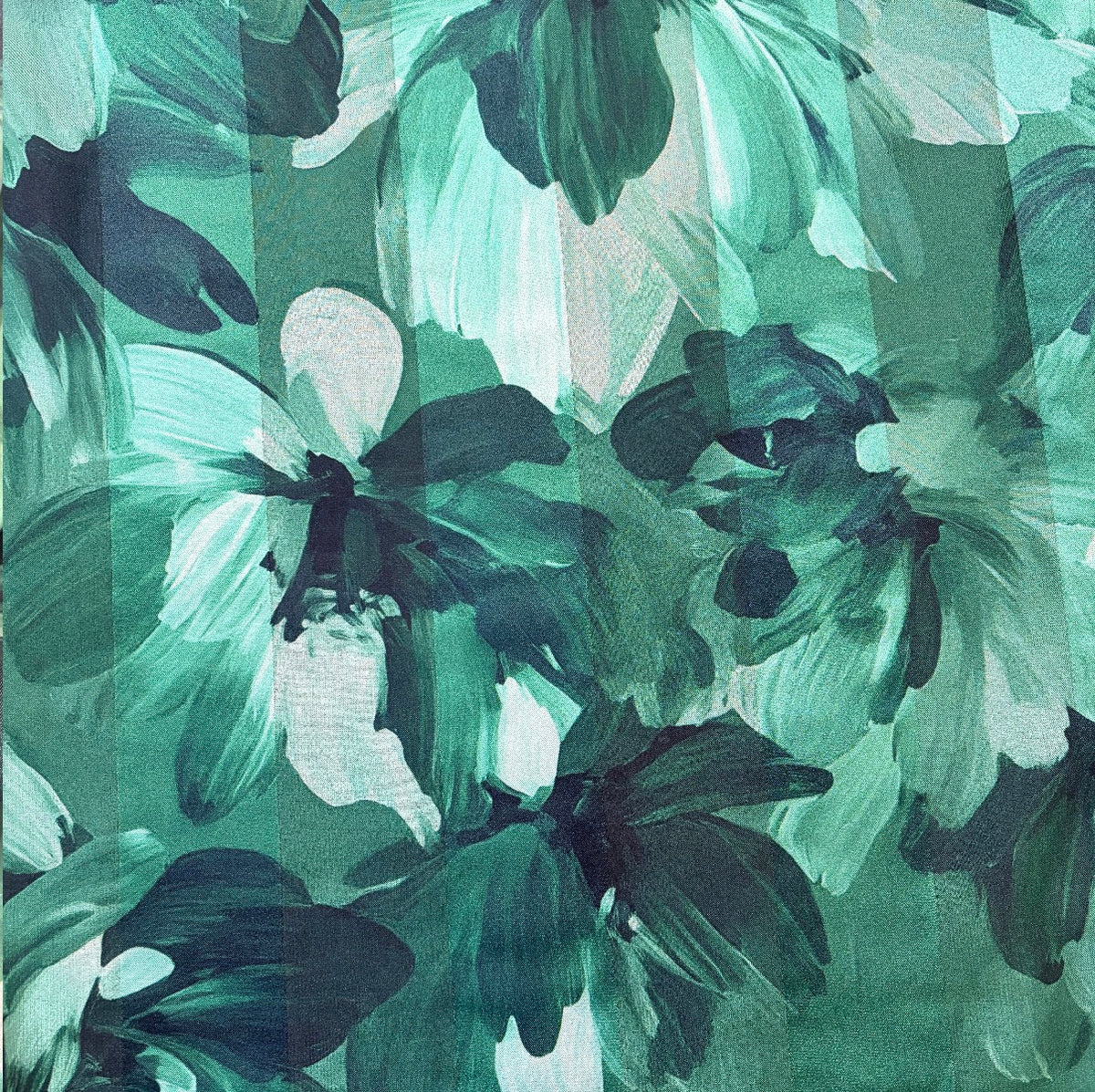 MIDORI : Bande satin végétal vert émeraude et vert jade