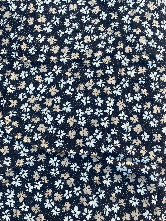 MARGAUX: Crêpe Viscose Imprimé fleurs et pois