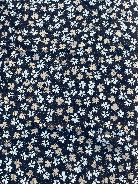 MARGAUX: Crêpe Viscose Imprimé fleurs et pois