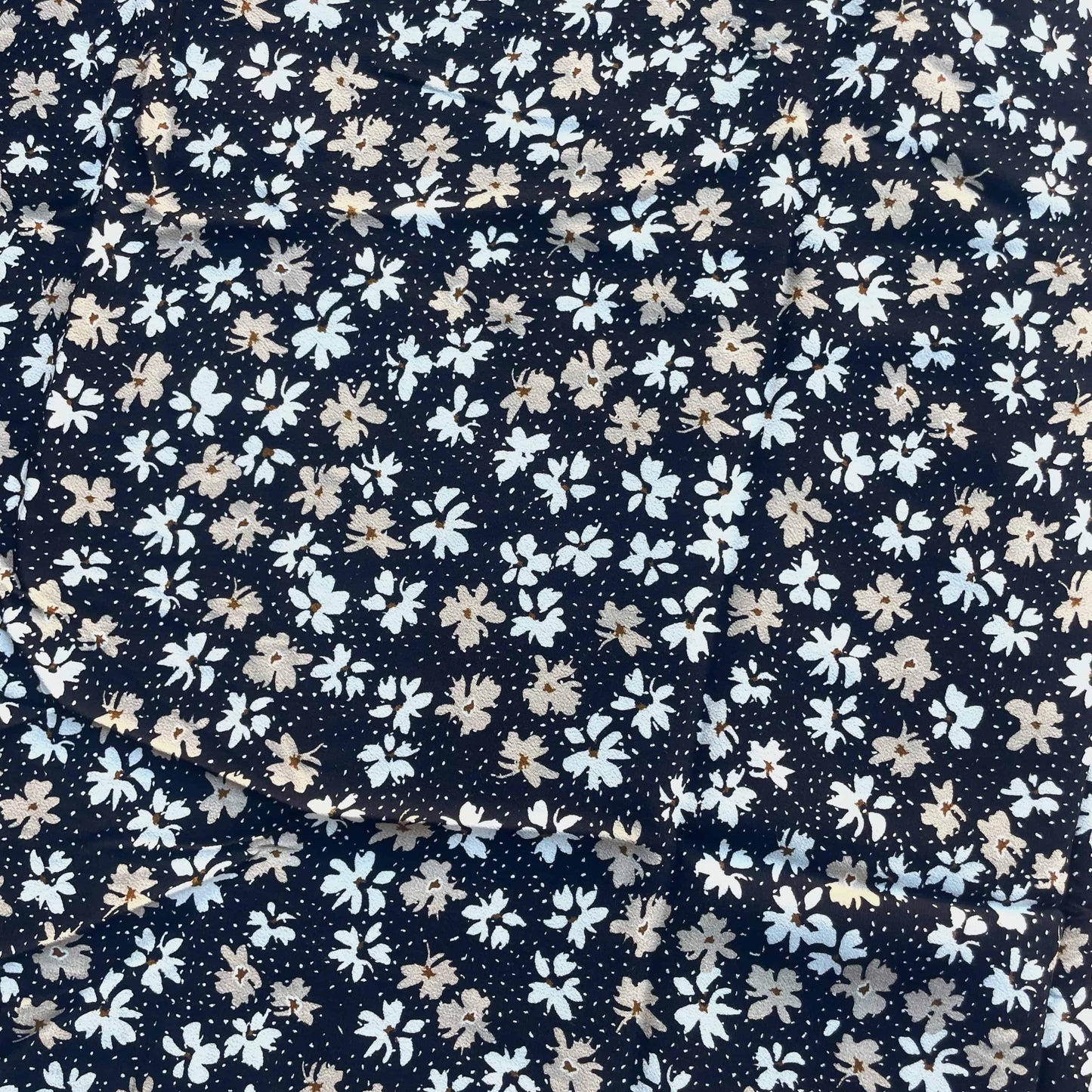 MARGAUX: Crêpe Viscose Imprimé fleurs et pois