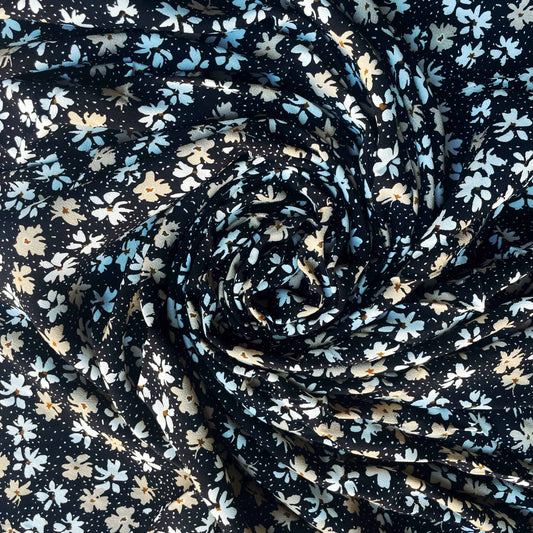 MARGAUX: Crêpe Viscose Imprimé fleurs et pois
