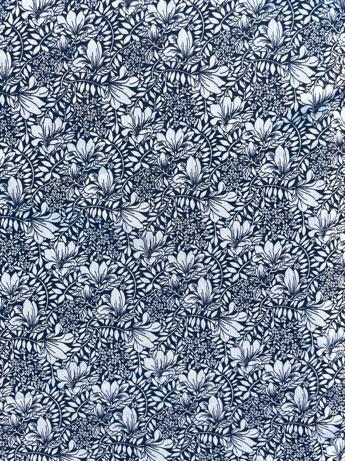 CLAIRE: Voile imprimé florale noir et blanc