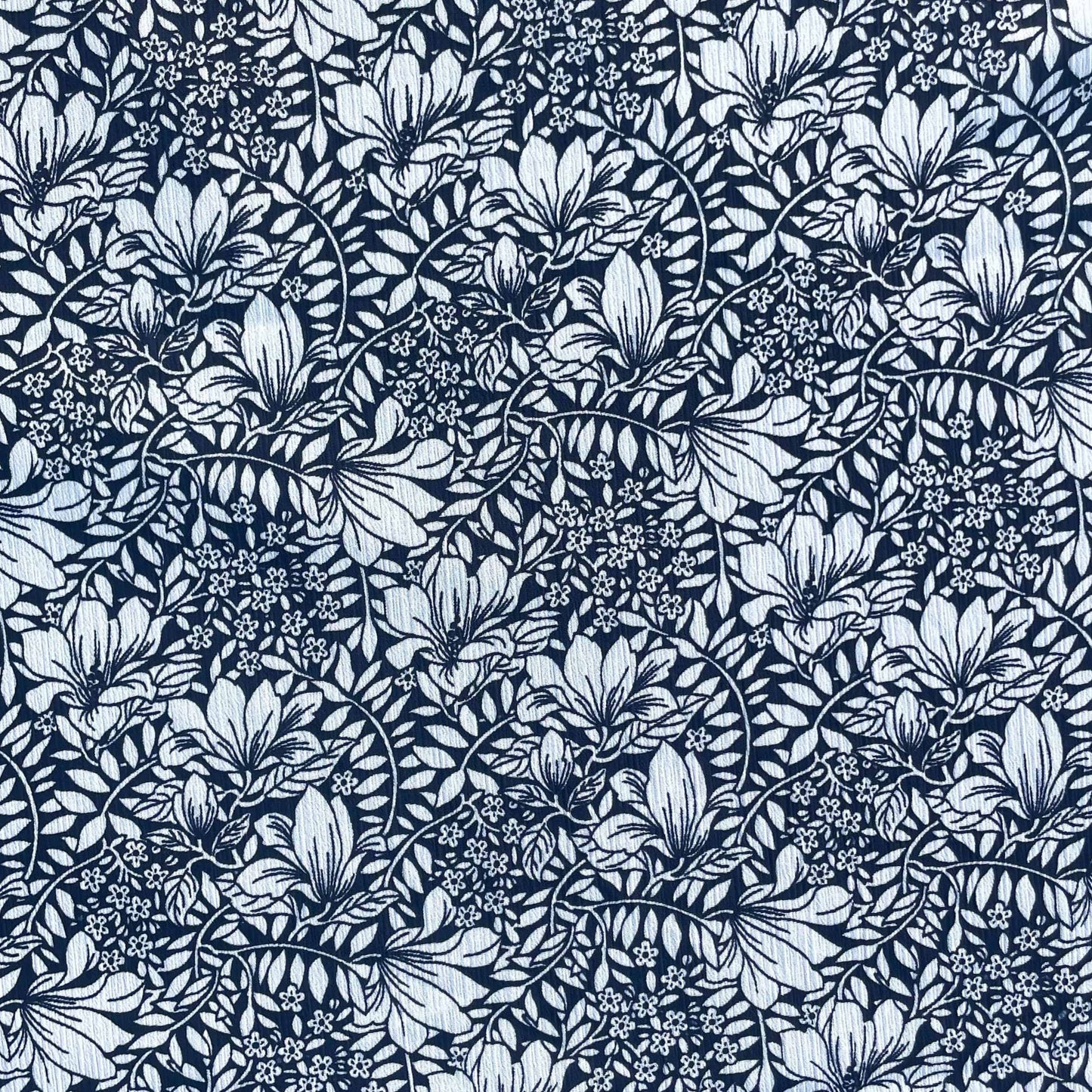 CLAIRE: Voile imprimé florale noir et blanc