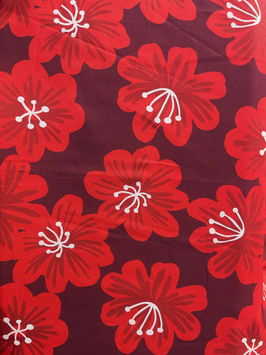 KALANI: Crêpe imprimé fleurs tropicales