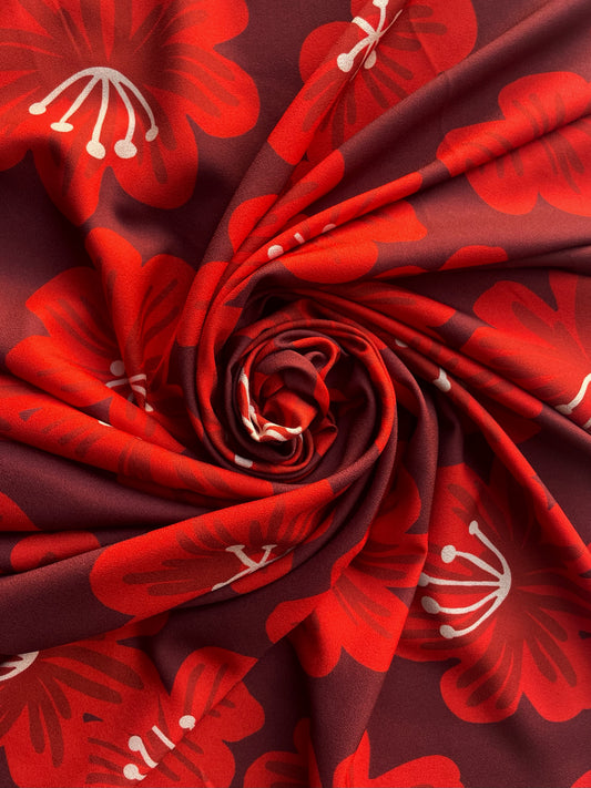 KALANI: Crêpe imprimé fleurs tropicales