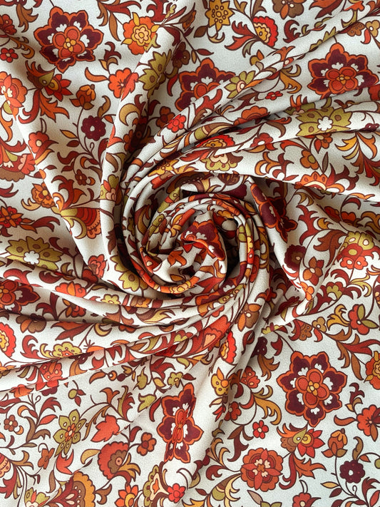 JOSÉPHINE: Crêpe imprimé florale vintage