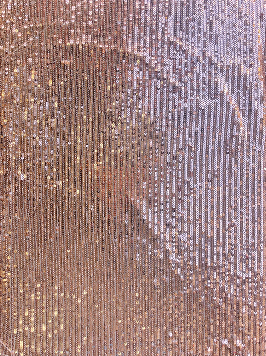 AYA: Sequin rose gold brodés sur tulle