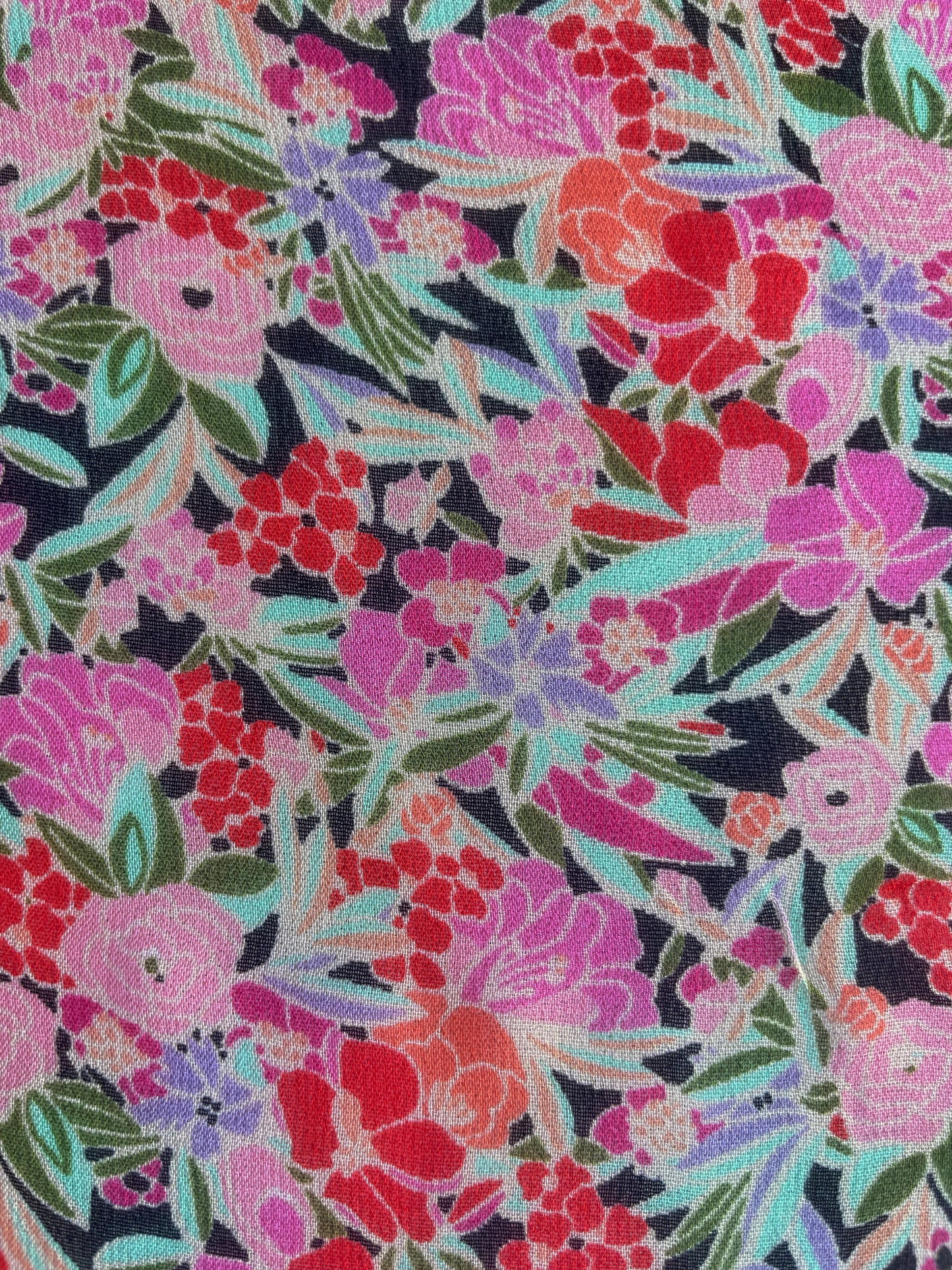 AMARIS: Voile de Coton Viscose imprimé Florale