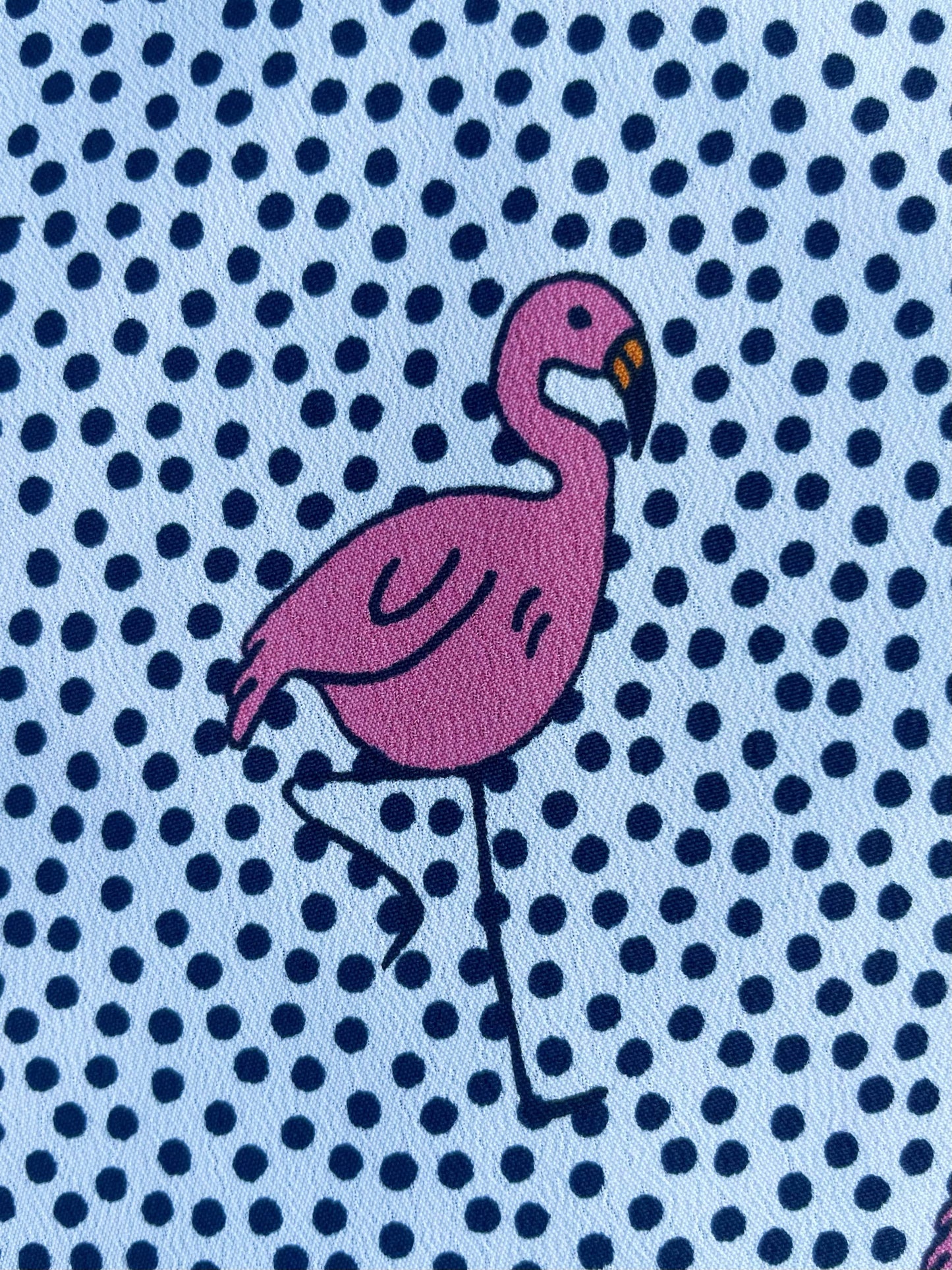 FLAMIEN: Crêpe imprimé Flamant rose