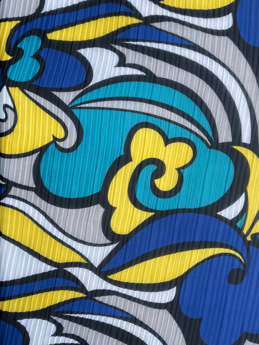 HELIA: Voile plissé imprimé