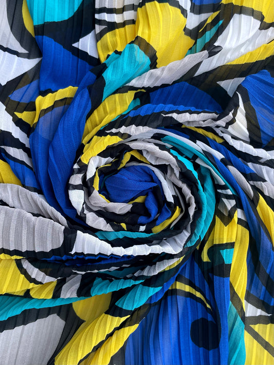 HELIA: Voile plissé imprimé