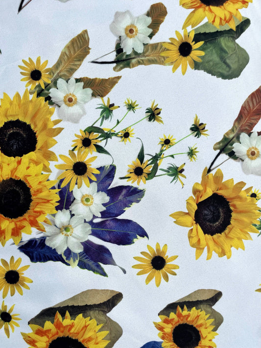 SOLARA: Crêpe imprimé Tournesol